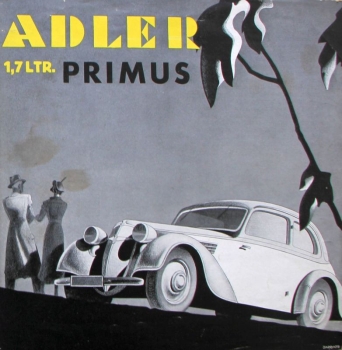 Adler Primus 1,7 Liter Modelprogram 1937 Carbrochure (7673)